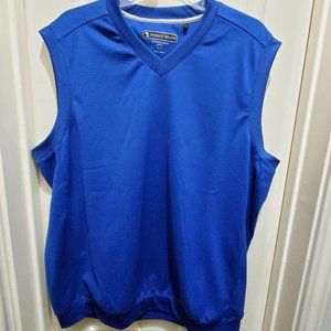 NWOT: Pebble Beach Golf Peacock Blue V-Neck Sleeveless Vest Shirt, Large